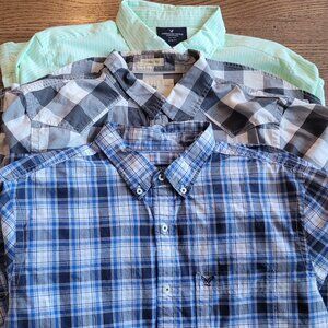 Lot of 3 American Eagle Button Down Shirts Size Large AE L